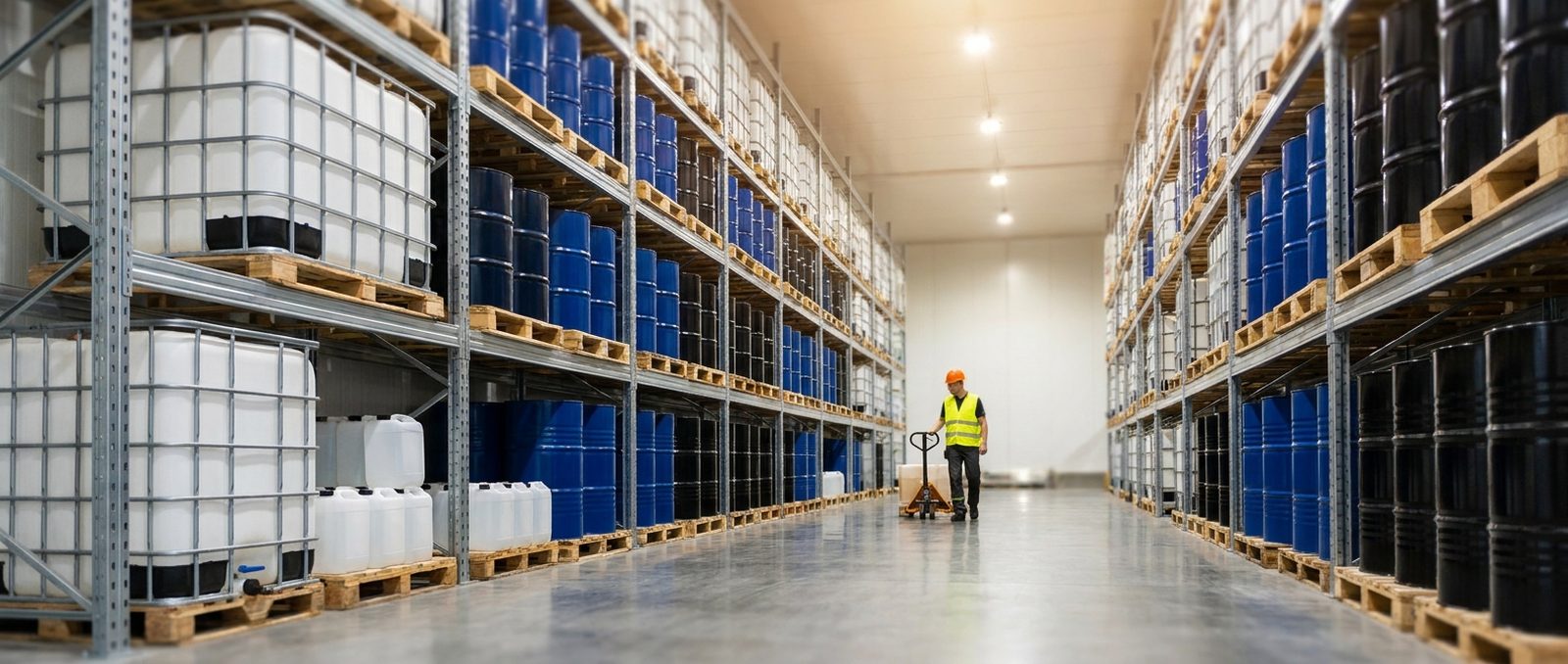 Space Arc Engineering warehouse stocked with concrete admixtures products