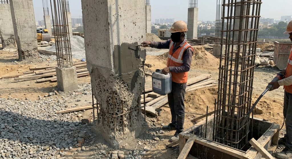 Honeycombing in columns - Columns are coming out honeycombed at the base.