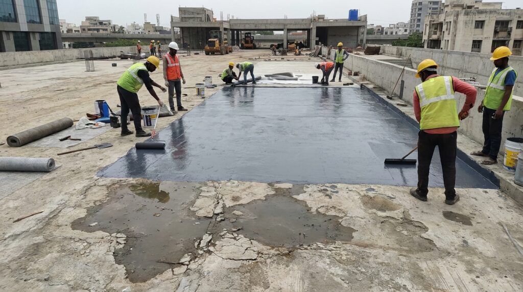 Car park deck leaking below - Water is coming through the car park deck.