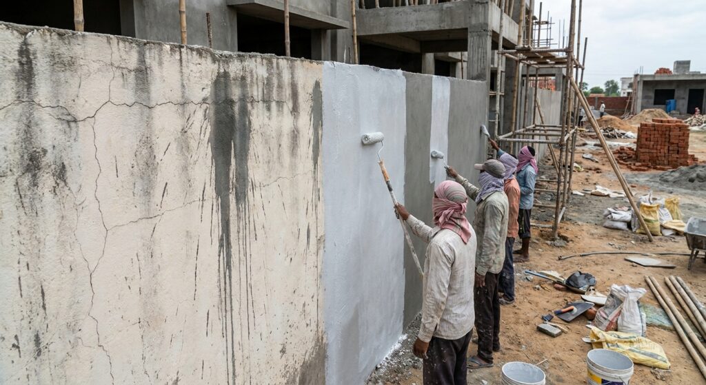 Hairline cracks in exterior plaster - Fine cracks keep appearing on the outside plaster and rain stains the paint.