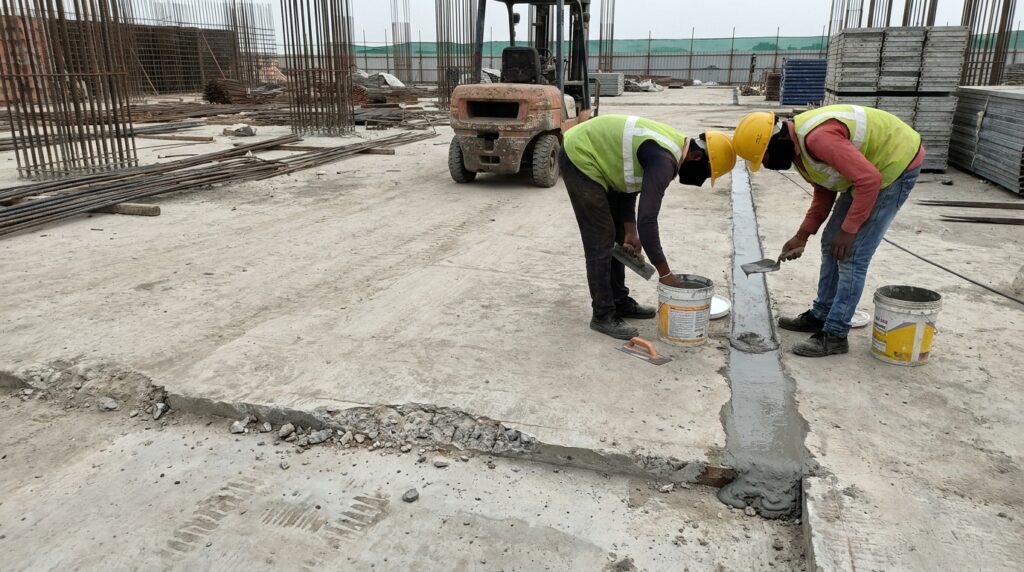 Floor joint edges breaking up - Forklifts are breaking the edges of the floor joints.