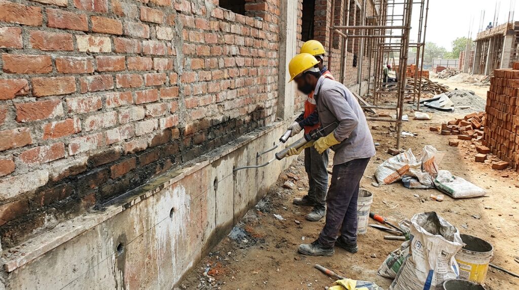 Rising damp at skirting level - A damp band keeps returning above the skirting.